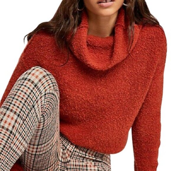Free People - We The Free Stormy Pullover in Terracotta, Cowl Neck, Med - Picture 2 of 10